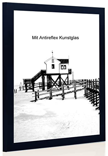 Bilderrahmen schwarz mit Antireflexglas - Bildgröße 80x120 cm - Leistenbreite 30mm