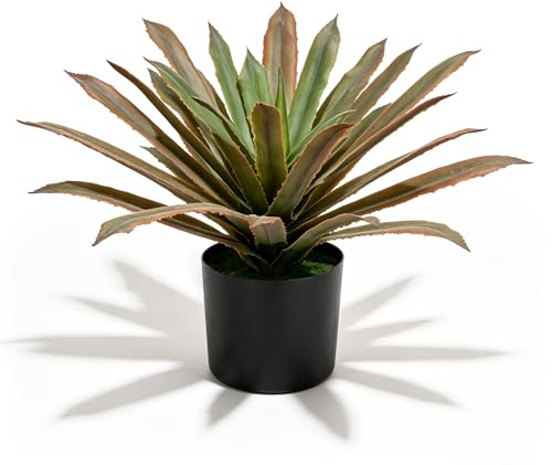 Briful 33CM Kunstpflanzen Wie Echt Künstliche Agave im Topf Aloe Vera Dekopflanzen Zimmerpflanzen Künstliche Sukkulenten Pflanzen für Home Badezimmer Dekoration