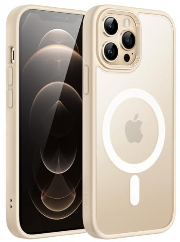 JETech Magnetic Case for iPhone 12/12 Pro 6.1-Inch Compatible with MagSafe, Translucent Matte Back Slim Shockproof Phone Cover (Light Gold)