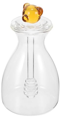 GLEAVI Honigglas-Honigspender Aus Glas Mit Löffeldeckel Honigtopfbehälter Für Die Küche Zu Hause