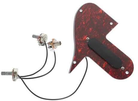 Abaodam Mandolin Pickguard Assembly Guitar Scratch Plate 3Ply PVC Protects Body with Low-Noise Dual-Coil Pickup for Acoustic Guitar
