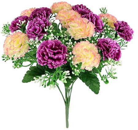 Künstlicher Nelken Strauß 38 cm Kunstblumenstrauß Herbstblumen Blumensträuße Seidenblume Herbstdeko Kunstblumen wie echt Dekoblumen Bouquet Mittelstück Blumenstrauß Hochzeit Haus Tischdeko