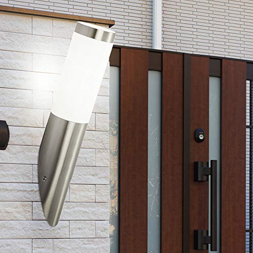 LED Außen Wand Leuchte Edelstahl Garten Hof Fackel Lampe Terrassen Strahler silber