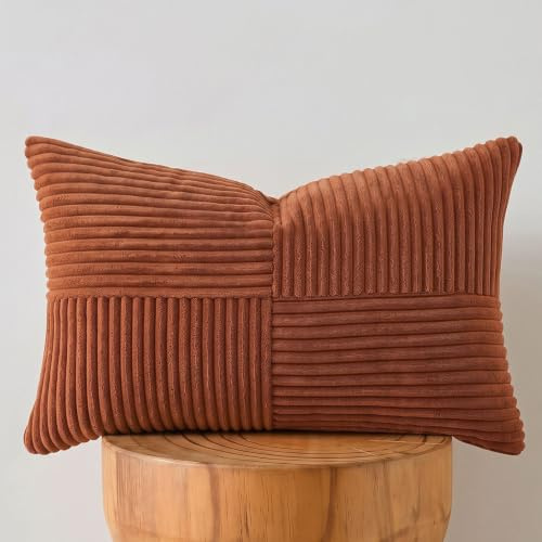 FDTERN 1 styck rostrött örngott 30 x 60 cm mjukt manchesterörngott örngott dekorativa örngott soffkuddar prydnadskuddar boho dekoration för soffa sovrum vardagsrum balkong (utan kuddfyllning)