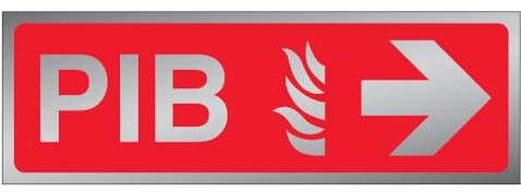 V Safety PIB Hinweisschild mit Pfeil rechts, 300 x 100 mm, 3 mm, gebürstetes Aluminium-Verbundwerkstoff