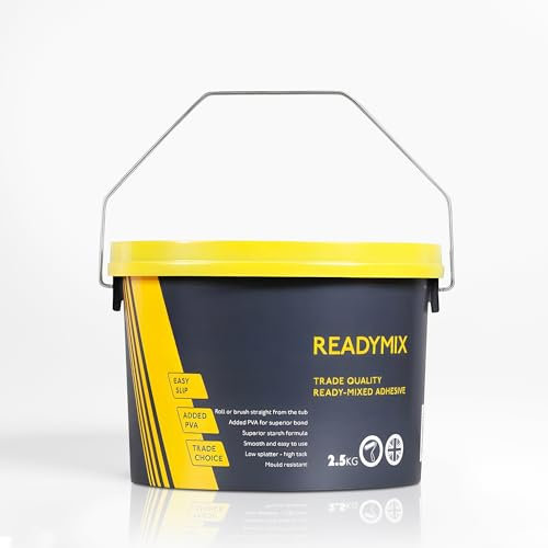 The Wall paste, High Tack, Low Splatter, Mould Resistant, Ready Mixed Wallpaper Adhesive (2.5 KG)