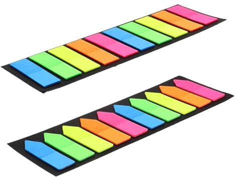 SECFOU 2set Sticky Index Flikar För Böcker Färgglada Självhäftande Anteckningslappar Neon Pastell Perfekta För Skola Och Kontor Skrivbara Och Lättanvända