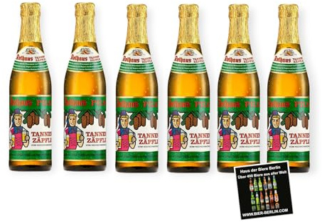 Rothaus Pils Tannenzäpfle – 6 x 0,33l Flaschen | Original Schwarzwald Bier | Deutsches Pils nach Reinheitsgebot | Herb-Frischer Geschmack | inkl. Haus der Biere Berlin Bierdeckel