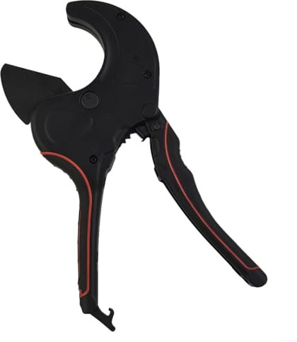Tagliatubi professionale con sistema a cricchetto per tubi in PVC fino a 63 mm di diametro in acciaio SK5 con impugnatura ergonomica