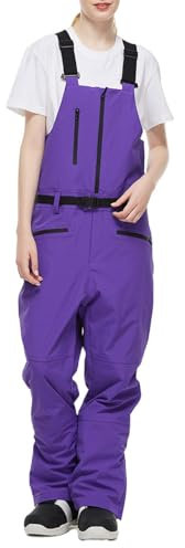 HANMAX Women Men Snow Bibs Baggy Ski Pants Snowboard Overall Insulated Waterproof Windproof Warm Winter