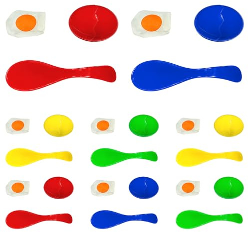 Bohue 8 Set Egg Spoon Race Game with Yolk Kids Egg Balance Game Sports Balancing Relay Race Toy Skill Development Equipment for Party