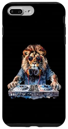 DJ Lion DJ Dance Party Music Tocadiscos Disco Jockey Animal Carcasa para iPhone 7 Plus/8 Plus