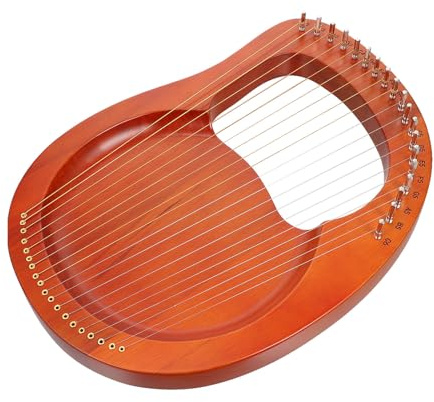 LOLIPPYY Arpa Lira de Madera Cuerdas Metal con Barra Afinación Instrumento Portátil para Principiantes y Aficionados Música