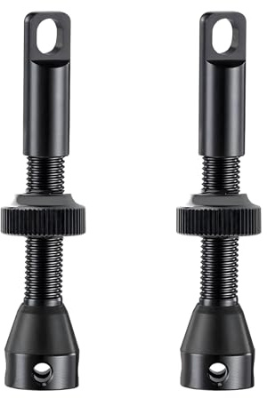 2 Pièces Valves Presta Tubeless, 44 mm Tige de Valve en Alliage d'Aluminium avec Noyaux et Couvercles Amovibles, Outils de Retrait de Valve Presta pour à la Plupart des Jantes Tubeless de VTT Vélo de