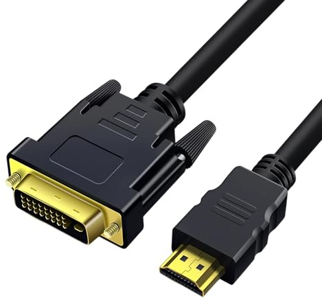Lueden 1.8m HDMI to DVI Adapter Cable High Speed Bi-Directional Monitor Cable 24+1 Pin HDMI Male to DVI Male Digital Video Cord 1920 * 1080P@60Hz Full HD for Raspberry Pi Roku Xbox PS4