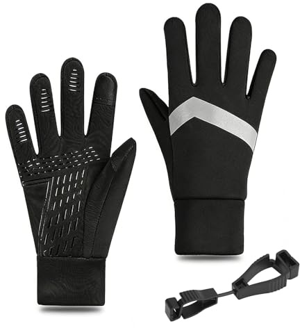 XRVRILE handskar barn vattentäta vinter softshell varma ridhandskar halkfria vindtäta termohandskar barn cykelhandskar fleece vattentäta cykelhandskar utomhus sport (XL)