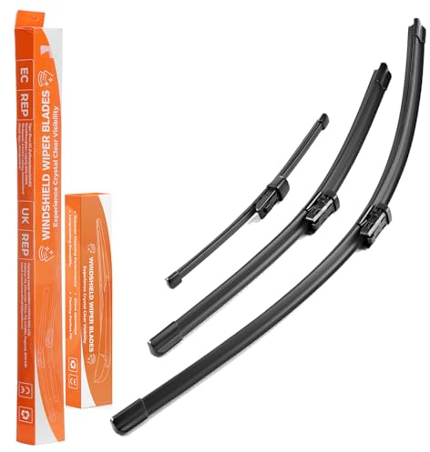 ISINEVER Scheibenwischer Kompatibel mit VW GOLF 7 VII 2012-2019, Wischerblätter vorne + hinten Komplett Set (3er Set: 650mm/450mm/280mm) Autoscheibenwischer Heckscheibenwischer