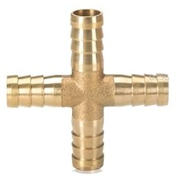 Conector cruzado de cobre for tubería, 1 pieza conector latón con púas, 2, 3 o 4 vías for mangueras mm, 5, 6, 8, 10, 12, 16 y 19, accesorios for tubo agua tipo pagoda (Color:, Tamaño: 14 mm)