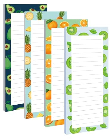Blocs de Notas con Forma de Fruta 4 Unidades, Hojas de Fácil Separación