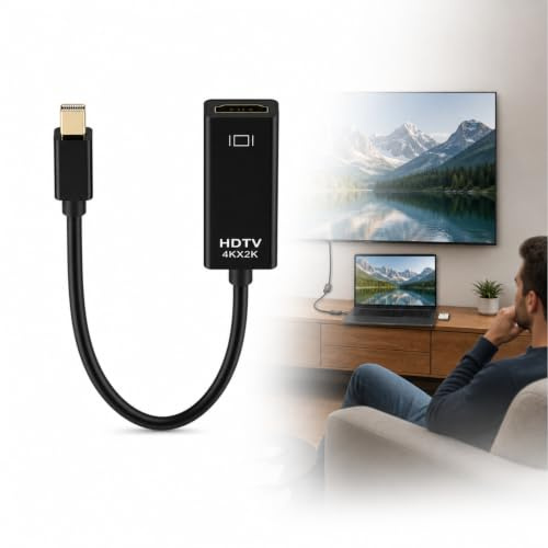 Maoggha Adaptador Mini DisplayPort a HDMI 4K para transmisión de vídeo y audio de alta resolución, HDMI a Mini DisplayPort compatible con MacBook Air/Pro, Mac mini, iMac, Suface Pro, monitor/TV