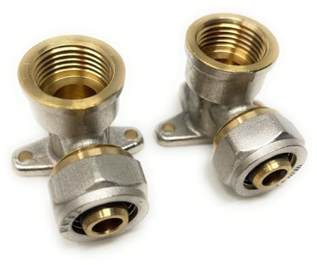 2x 16er Schraubfitting - 3/4 IG Wandwinkel 16 x 2,0mm Klemmringverschraubung für Aluverbundrohr und Mehrschichtverbundrohr DVGW