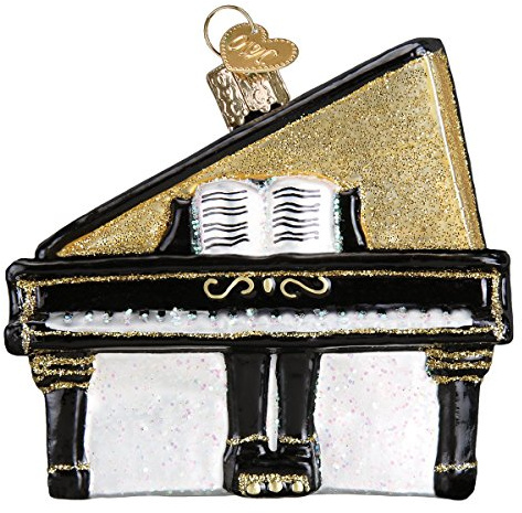 Old World Christmas Musical Instruments Glass Blown Ornaments for Christmas Tree Baby Grand Piano 3x3