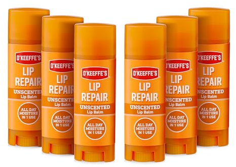 O'Keeffe's Lip Repair Unscented Lip Balm 4.2g (Pack of 6)