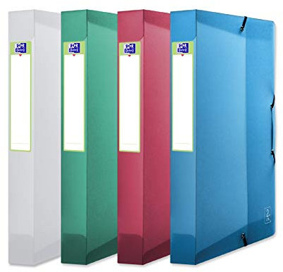 Oxford Kunststoff-Sammelbox 2nd Life, 4er Pack, DIN A4, vier Farben