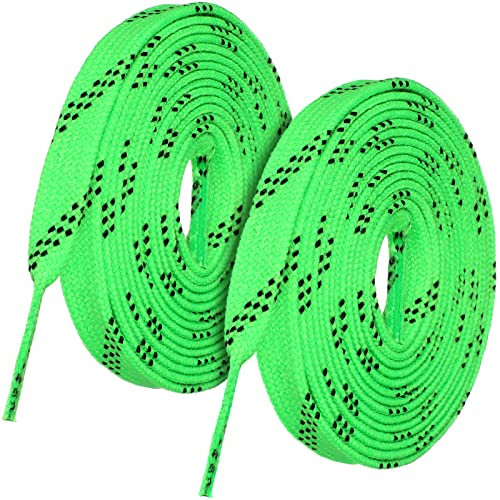 VOSAREA 1 Paar Gewachste Schlittschuhe Schnürsenkel - Flache Schnürsenkel Eishockey Gewachst Grün Professionelle Ice Skate Frostschutz-Schuhschnüre, 96 Zoll