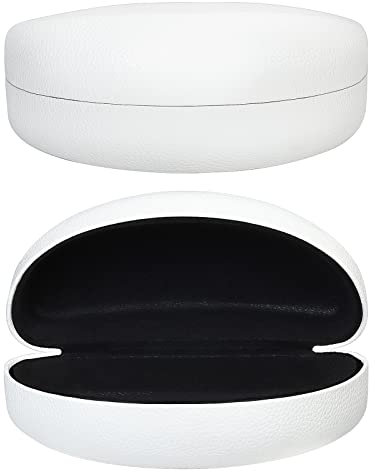 molshine Custodia Rigida per Occhiali da sole,Custodia per Occhiali da Sole e Occhiali da Sole Grandi Classici-(Bianco puro)