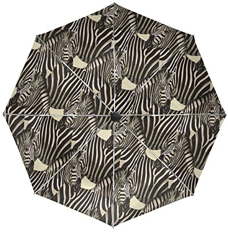 Kunst Afrikanisches Tier Zebra Pferd Regenschirm Taschenschirm Automatische Reise Winddichte Sonnenschutz Trekkingschirm Wanderregenschirm für Frauen Männer