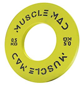 MUSCLE MAD IWF COLOURS 2 Steel Incremental Weights for Powerlifting, Olympic Weight lifting, Gym, Home Training Fractional Weight Plates, Change Plates, Colour Weight Plates 0.5kg Pair