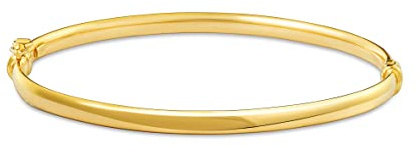 MIORE Armreif Armband für Damen aus glänzend 9k 375 Gelbgold mit Sicherheitsverschluss, Umfang 18.5 cm