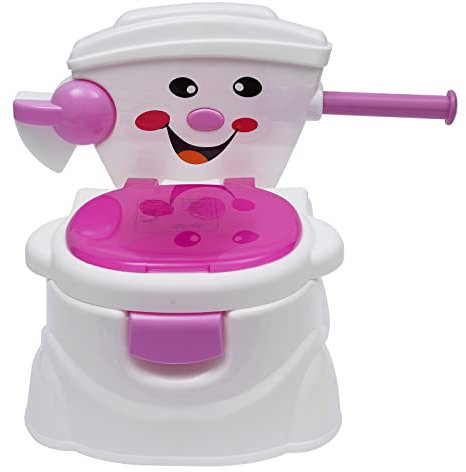 Kinder Toilettensitz Baby Kindertoilette Wc Sitz FüR Baby Toilettentrainer, TöPfchen FüR Kinder Mit RüCken Und Der Rutschfeste Griff,Rosa