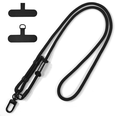 xiaowanwan Handykette Universal,Verstellbar Handyband zum Umhängen,Handy Umhängeband,Handykette Ohne Hülle,Abnehmbare Lanyard Handy (Schwarz)