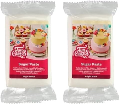 Funcakes Pasta Di Zucchero Bright White: Facile Da Usare, Liscia, Flessibile, Morbida E Pieghevole, Halal, Kosher E Senza Glutine. 250 Gr, Vaniglia, ‎12 x 7 x 2.5 cm 0.27 grammi (Confezione da 2)