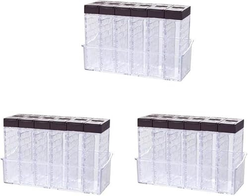 travel condiment containers，spice box，Kitchen Seasoning Box Transparent Salt Pepper Storage Bottle Condiment Jars Cruet Storage Containers Tools Spice Pots simple ( Color : Set 3 , Si ( Color : Set 3