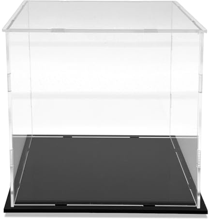 Schaukasten Vitrine Acryl Vitrine mit schwarzem Boden, Sammelvitrine, Acrylbox für Wohnzimmer, Schlafzimmer und Büro (15 x 15 x 15 cm)