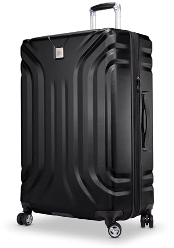 Skyway Nimbus 4.0 Expandable, Durable Hardside, 4 Wheel Spinner, Lightweight Suitcase, Unisex, Stylish, Black, Checked-Large 28-Inch