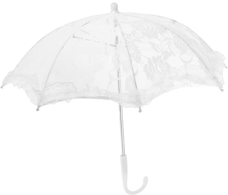 SAFIGLE Spitzen Regenschirm Spitzen Weißer Regenschirm Für Hochzeit Mädchen Hochzeits Foto Requisite Weißer Weiße e