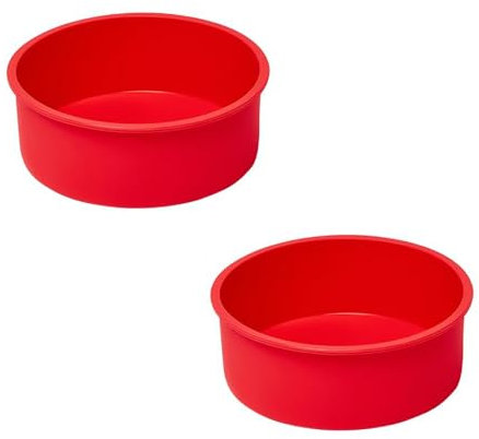 chongning 2 PCS Silicone Cake Moulds, Cake Tins, Round Cake Baking Pan, Nonstick Silicone Baking Moulds for Cake, Baking Tray for Muffins Puddings Bread (6 inch)