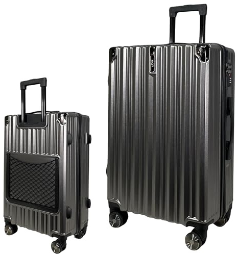 SIGN Hartschalenkoffer ReisetascheTrolley ABS Reisekoffer 360° Doppelrollen Zahlenschloss Modernes Design (Beautycase-Handgepäck-Mittel-Groß-Set) (Anthrazit, Großer Koffer (75cm))