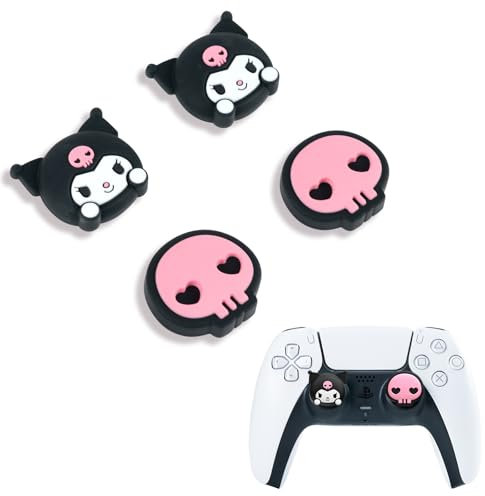 Kuitmor Cute Thumb Grip Caps for PS5,Soft Silicone Joystick Caps,Cute Thumbstick Grips Compatible with PS5/PS4/Switch Pro Controller 4PCS (KLM)