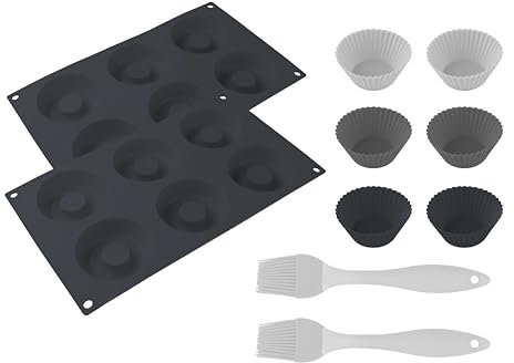 Cecotec Zubehör für Heißluftfritteusen - Air Fryer - Cecofry SweetBake XL Pack Zubehör. Hochwertige, BPA-freie Silikonformen für Donuts und Muffins, Silikonpinsel