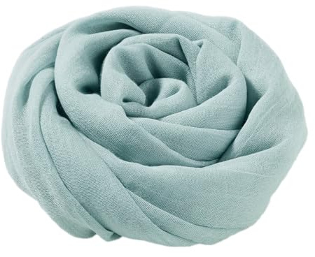 Anevous Damen Weicher Einfarbig Schals, Baumwolle Leichte Damenschal, Elegante Große Schals Tücher, Plain Tücher Schal Stola für Lange Halstuch Damen Geschenk,Hellgrün