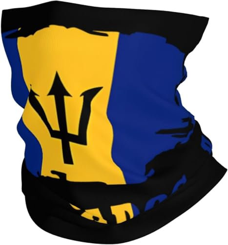 Half Face Kopfbedeckung Barbados Karte Flagge Headwrap Bequem Schlauchschal Sportarten Haarband Für Wandern Motorrad Yoga