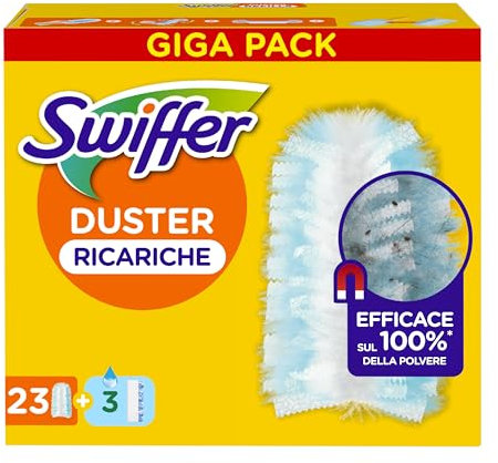 Swiffer Attrape Et Retient La Poussière, Duster Plumeau 23 Recharges Sèches Et 3 Recharges Humides, Attrape Et Retient 3 Fois Plus De Cheveux Et Poussière Qu’Un Plumeau Ordinaire