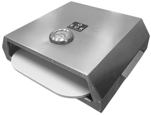 SOUK ONE Pizzabox Four à pizza en acier inoxydable - Pierre à pizza pour barbecue à gaz et barbecue au charbon de bois - Accessoire à pizza pour barbecue - Pizza parfaite comme chez l'italien -