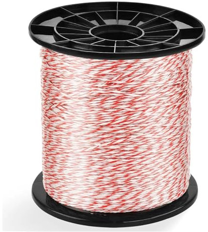 Elstängsel Energisator, 500/1000 m rull Elektriskt stängselrep Polywire med stålpolyrep for får Nötkreatur Djur Pålitlig ledningsförmåga stängseltråd För djur(1000m)