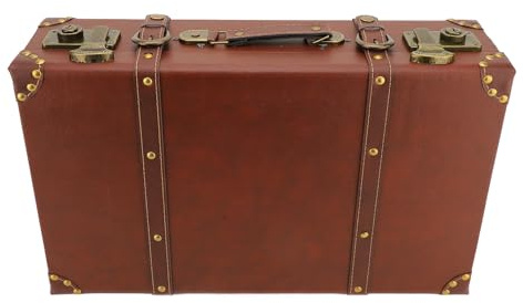 Riuulity Vintage Leder Mini Leder -Koffer mit Legierungsschloss, Retro -Kofferraum mit Praktischem Griff, Hervorragend in Feiertagen, Event -Requisiten, für Zuhause oder Reisen